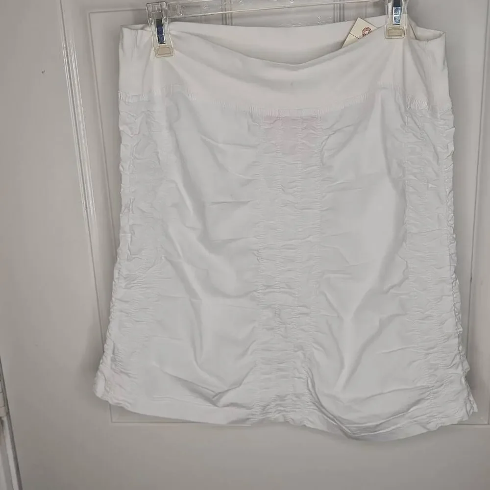 Wearables by XCVI white ruched pull on skirt women's petite XL - Picture 2 of 4